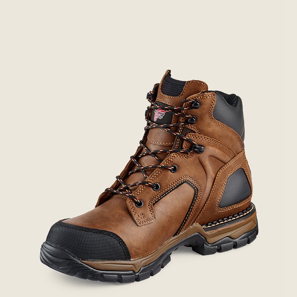 Red Wing Safety Boots Brown/Black - Mens Flexforce® - 6-inch Waterproof Toe - 6194-ZLXIR